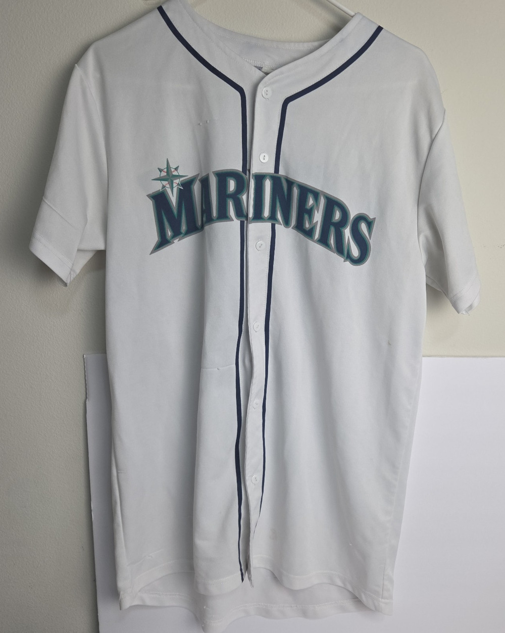 Seattle Mariners Baseball Jersey Adult Size M White Edgar Martinez 11 Alaska Air